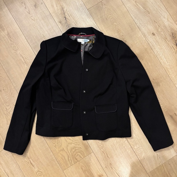 Boden Black Blazer Jacket with Silk London Print Lining - Picture 1 of 8